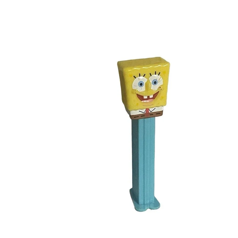 Pez Dispenser 2004 Viacom Sponge Bob Square Pants Blue Body Footed 4 7/8 Hungary